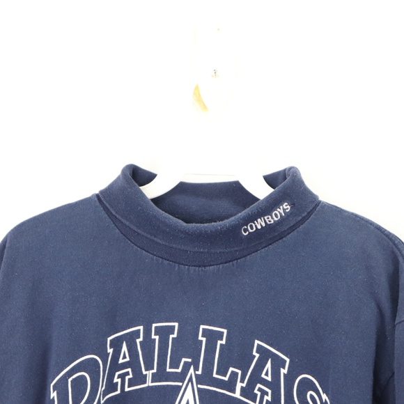 90s Mens Large Dallas Cowboys Turtleneck Sweater - Picture 2 of 8